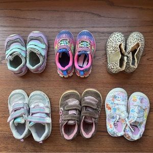 Lot of toddler girl shoes sneakers bundle 6T 7T